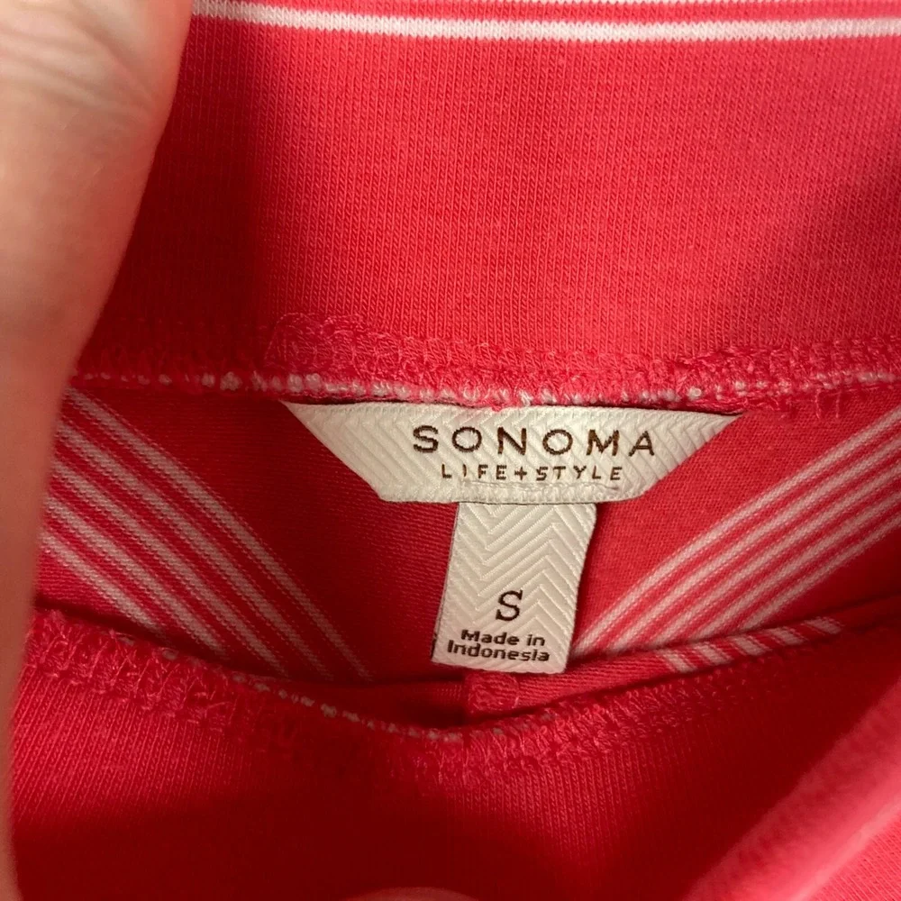 Sonoma Skirt Womens Small Jersey Knit Maxi Pull On Chevron Print‎ Pink Long